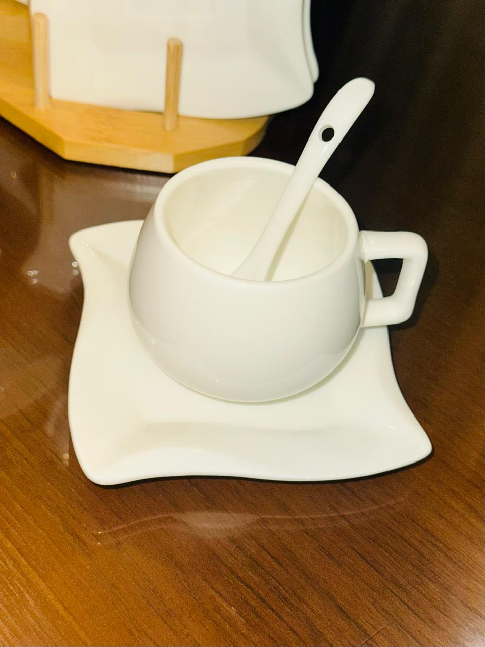 طقم فنجان قهوة تركي ابيض موديل كينج