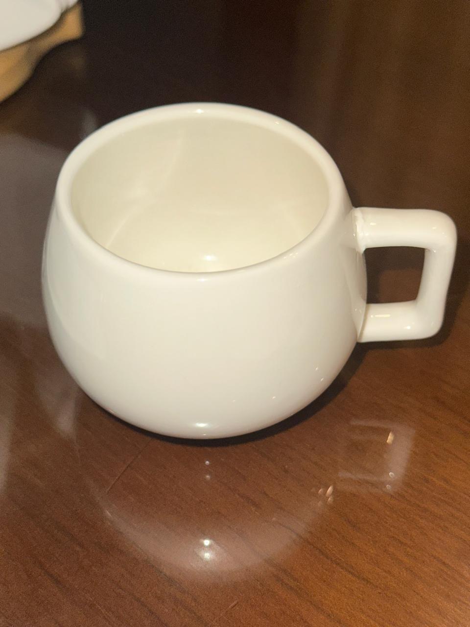 طقم فنجان قهوة تركي ابيض موديل كينج