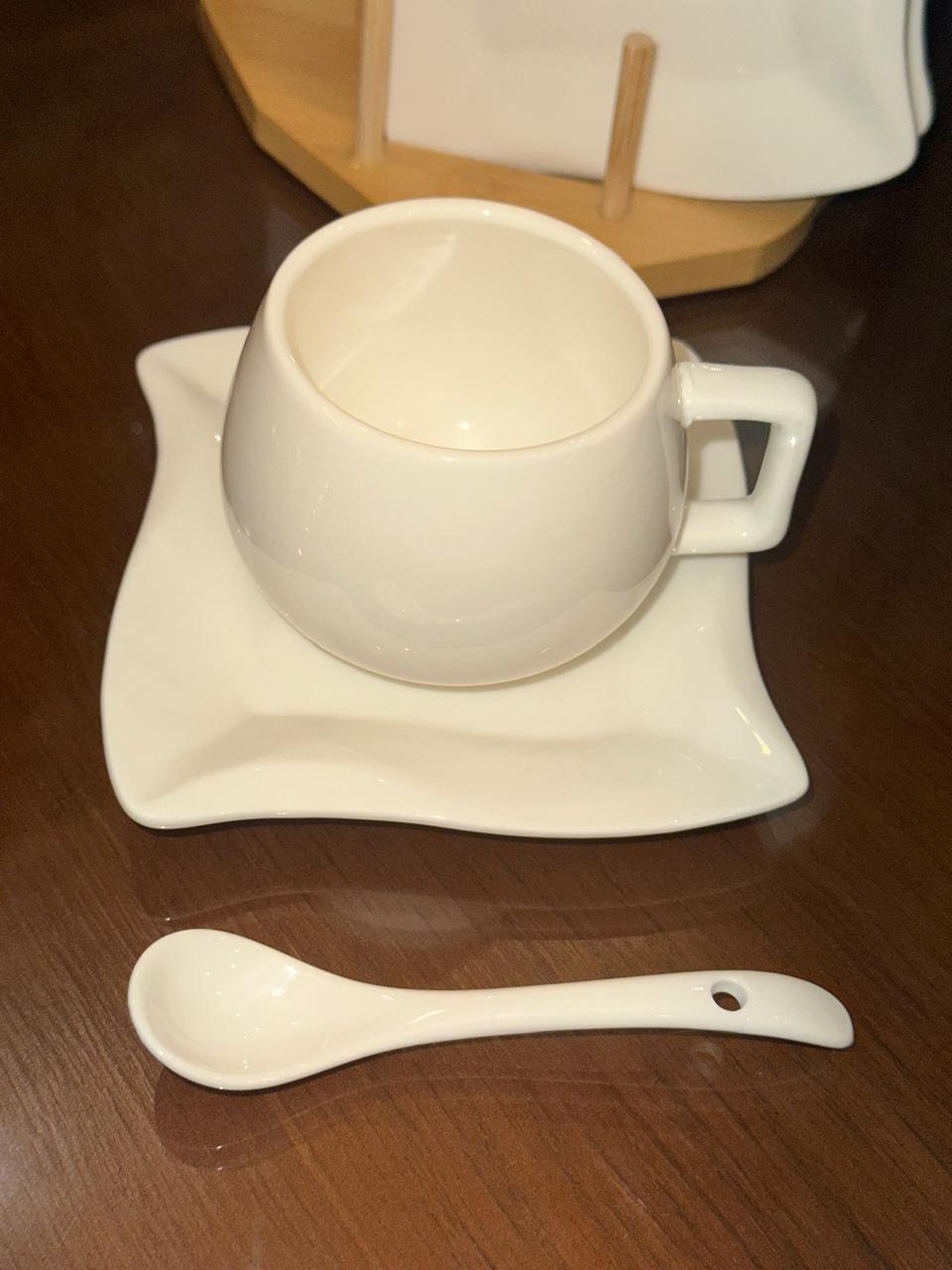 طقم فنجان قهوة تركي ابيض موديل كينج