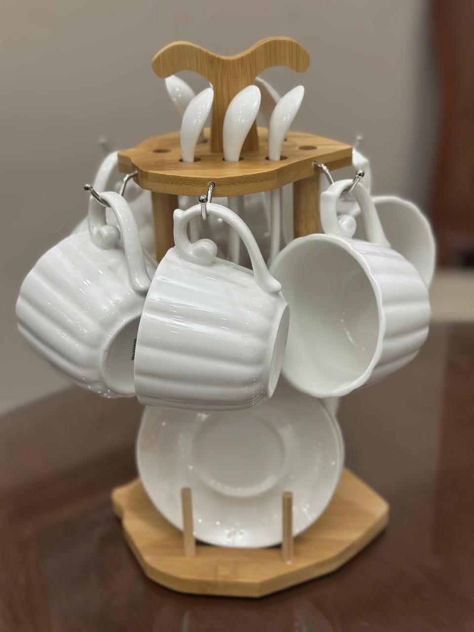 طقم فنجان قهوة تركي ابيض موديل راش