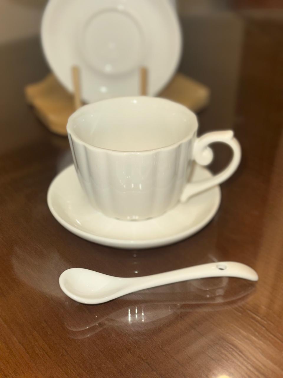 طقم فنجان قهوة تركي ابيض موديل راش