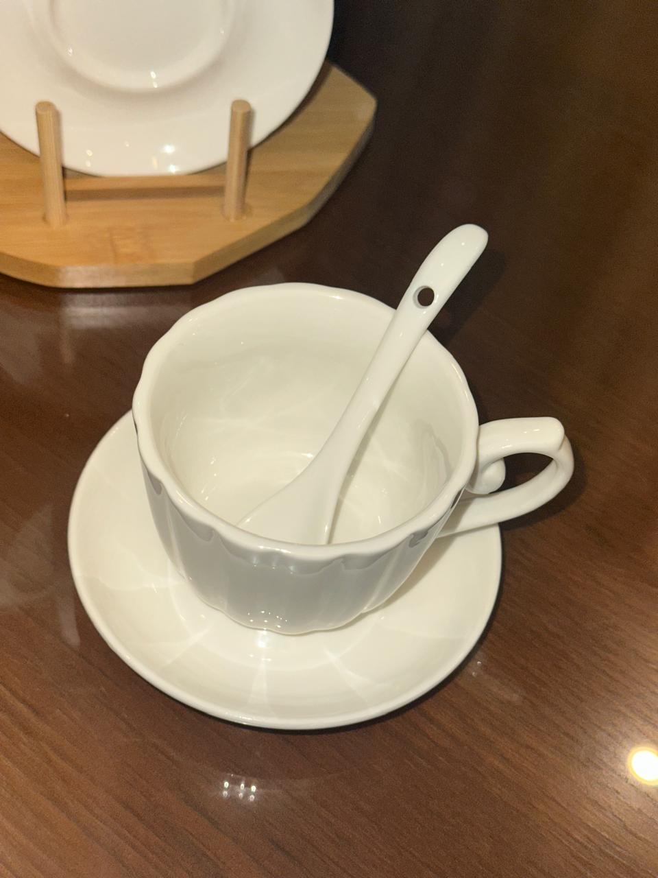 طقم فنجان قهوة تركي ابيض موديل راش