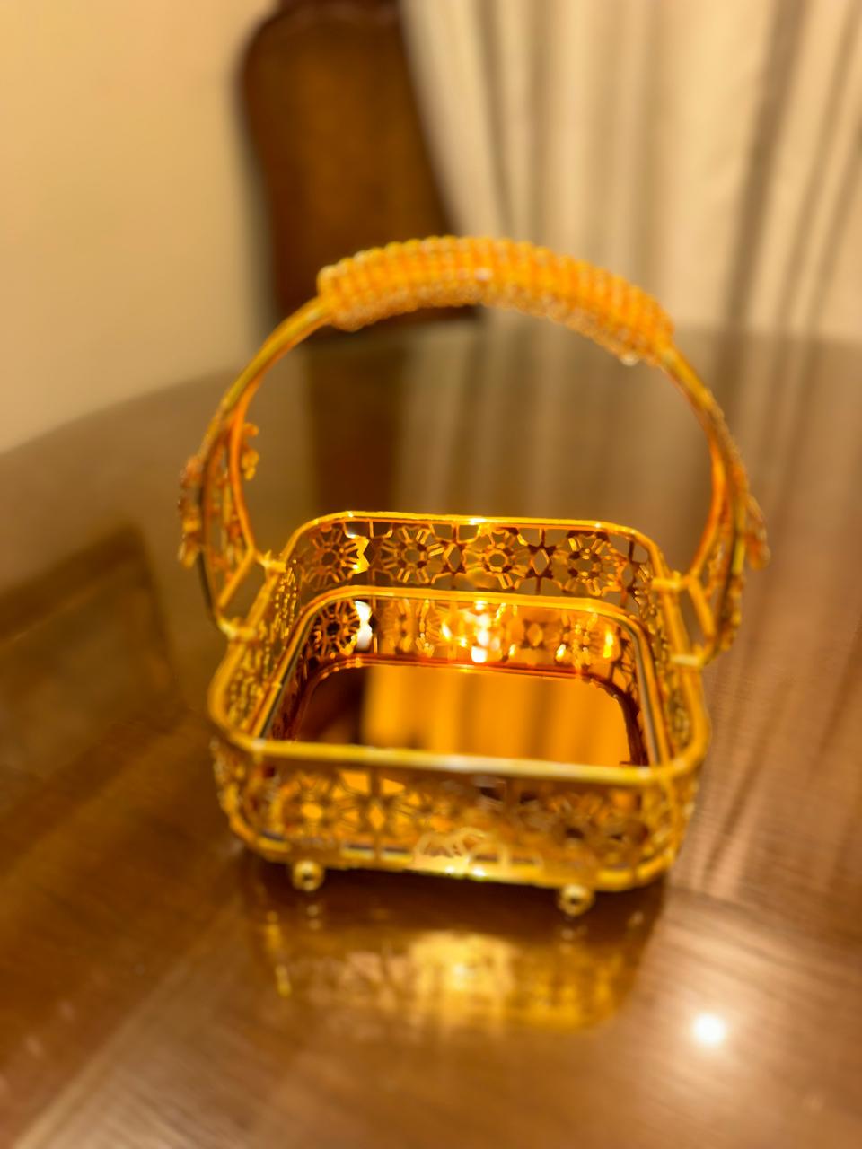 تمرية ستانليس ذهبي مربعة