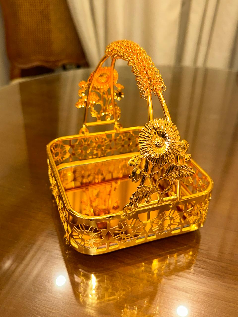 تمرية ستانليس ذهبي مربعة