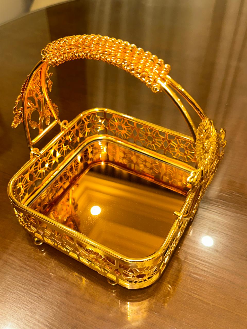 تمرية ستانليس ذهبي مربعة