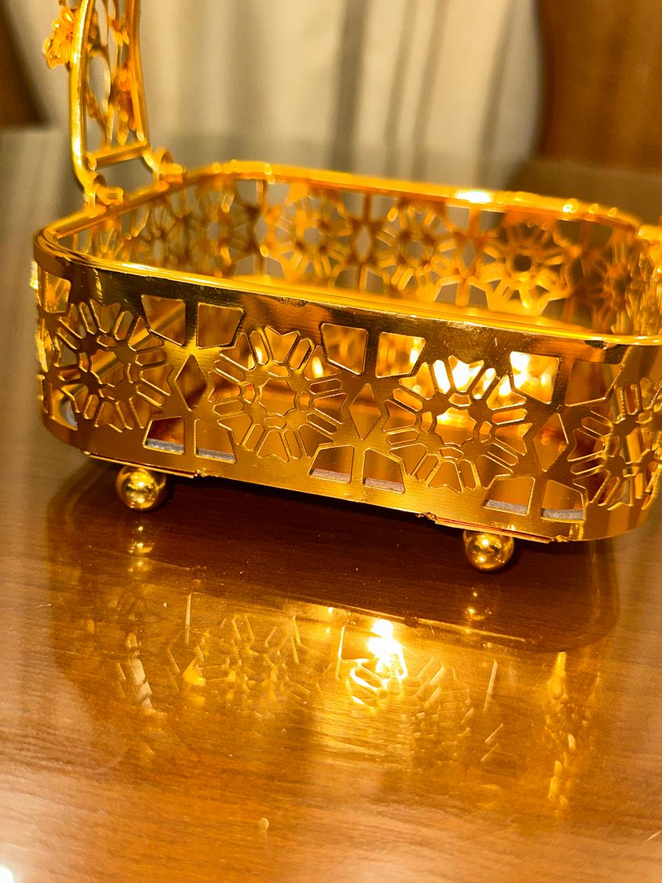 تمرية ستانليس ذهبي مربعة