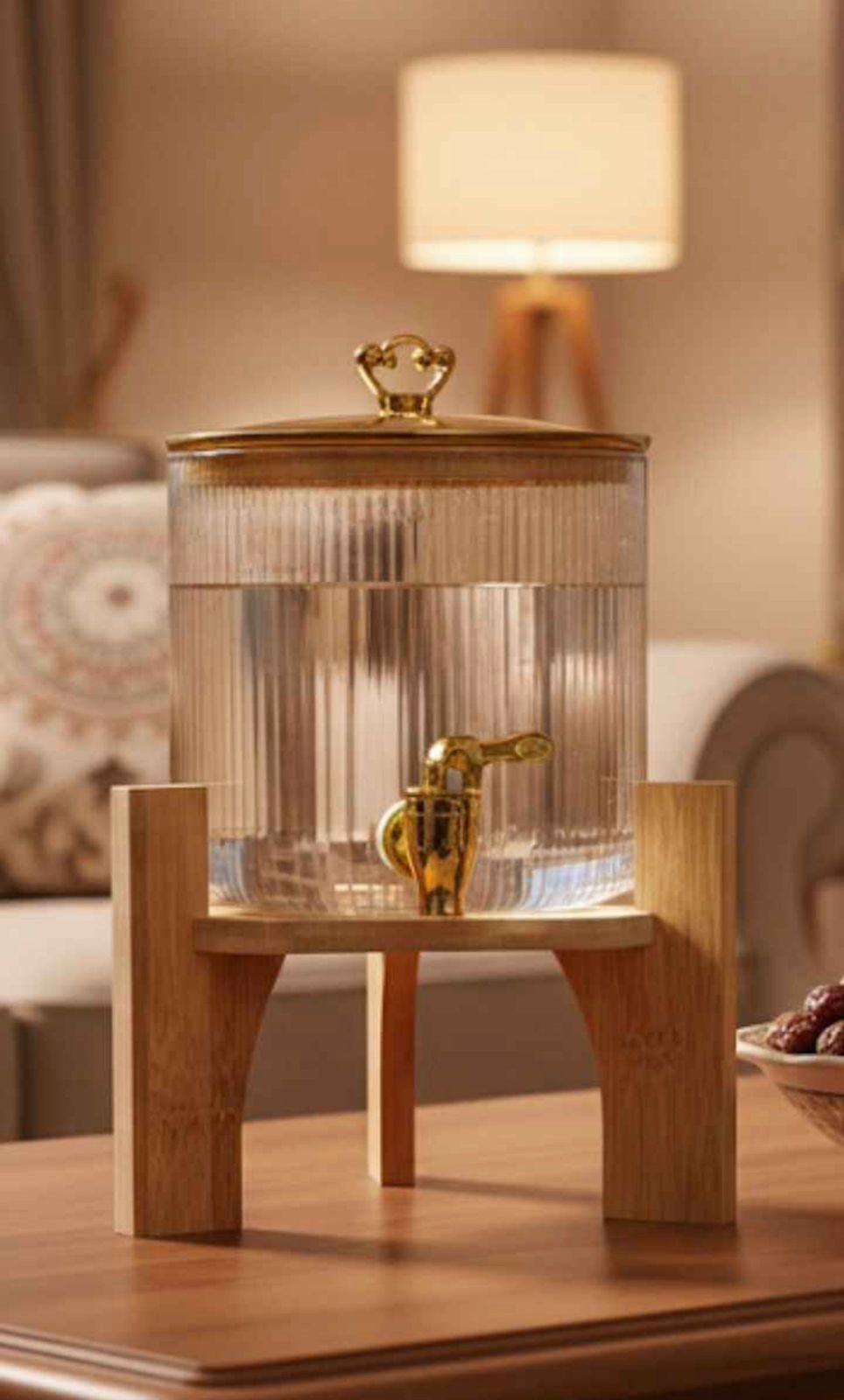 دسيبنسر عصير بحامل خشبي 2.5 لتر دائري