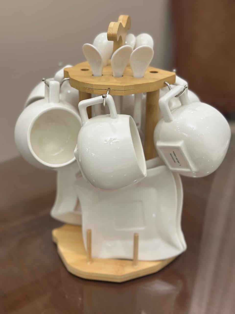 طقم فنجان قهوة تركي ابيض موديل كينج