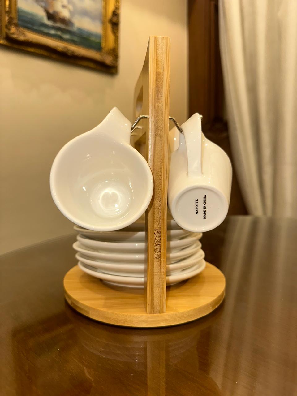 طقم فنجان قهوة ابيض موديل اليجانس