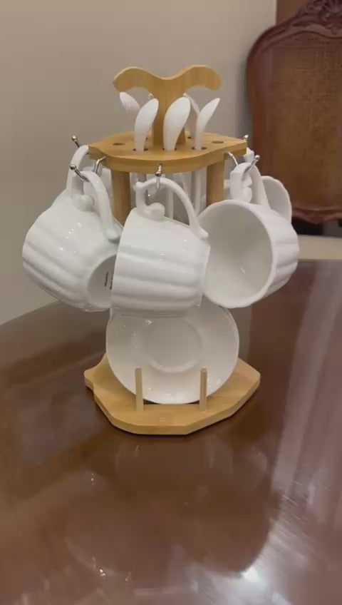 طقم فنجان قهوة تركي ابيض موديل راش